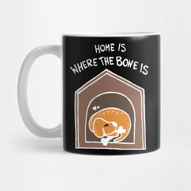 Home Is Where The Bone Is Dog (White) by Graograman